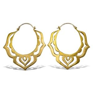 Hindi Brass Earrings - Silver Post